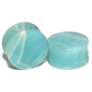Amazonite Stone Plugs Brand New - multiple sizes